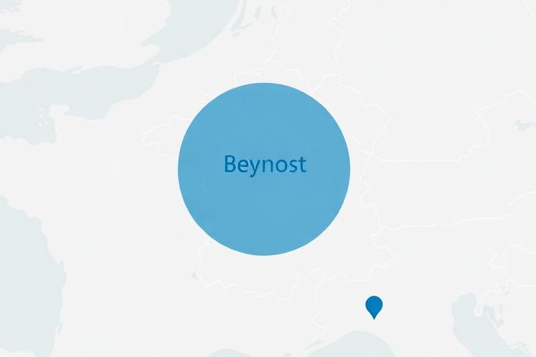 Carte du rayon d'intervention de 50 km autour de Beynost